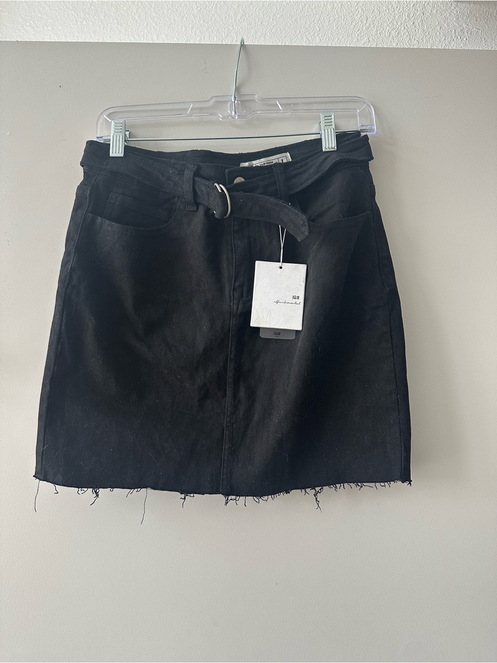 Black Belted Mini Skirt